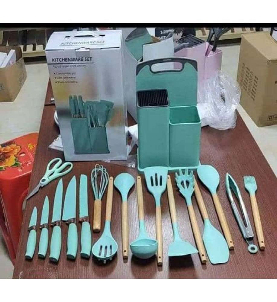 Kitchen Utensil Set with Knife Set & Storage Holder image 2